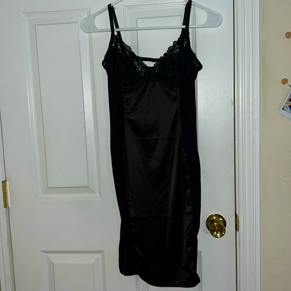 Black intimate silk dress